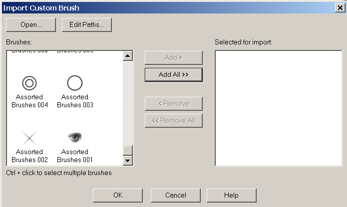 Рис. 15.
Добавление набора кистей из Adobe Photoshop