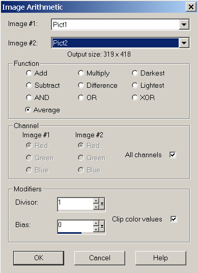 Рис. 27.
Настройка параметров слияния изображений
