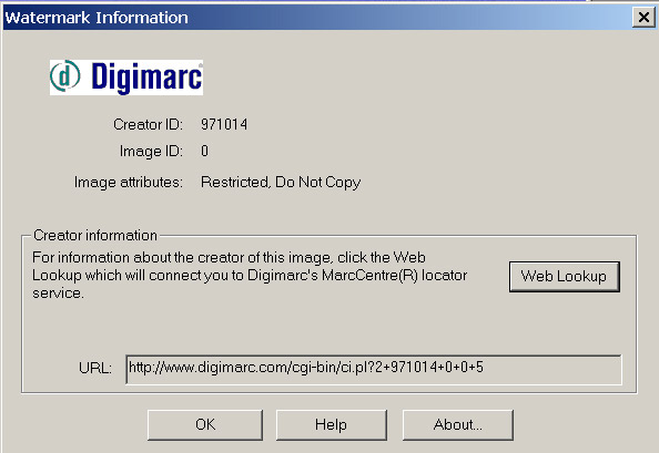 Рис. 36.
Результат идентификации изображения с водяным знаком