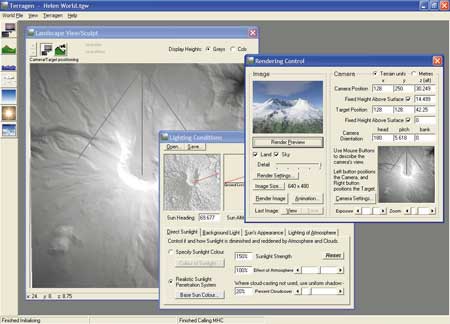 Интерфейс программы Terragen