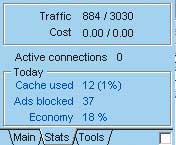 Рис. 14. Статистика экономии трафика в MyProxy