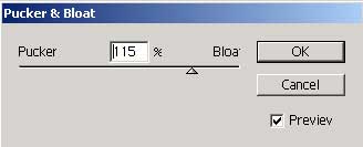 Рис. 12. Параметры эффекта Pucker & Bloat