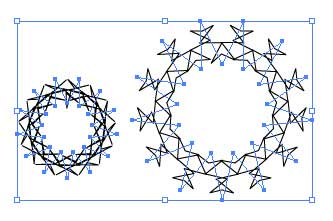 Рис. 19. Исходное изображение в виде двух видоизмененных звезд