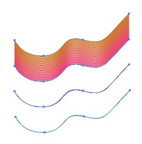 Рис. 42. Внешний вид изображения после blend-связывания двух верхних кривых