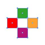 Рис. 45. Внешний вид исходного изображения с выделенными инструментом Direct Selection связываемыми вершинами