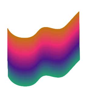 Рис. 52. Пример градиентной заливки, полученной на основе blend-связанных кривых