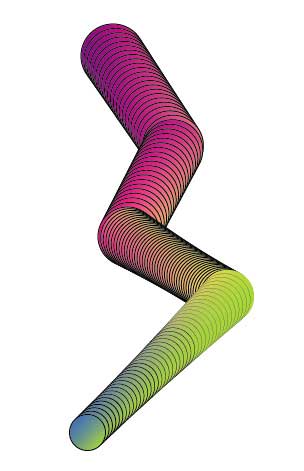 Рис. 62. Внешний вид поверхности из усеченных конусов с установленной для промежуточных объектов границей