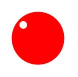 Рис. 63. Исходный круг-кнопка с заготовкой для блика в виде маленького белого круга