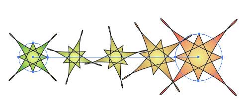 Рис. 7. Результат blend-преобразования объектов с градиентной заливкой