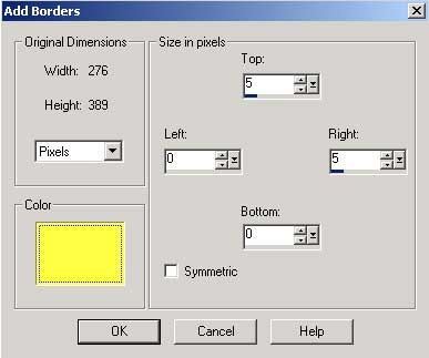 Рис. 23. Параметры создания бордюра