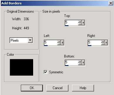 Рис. 30. Параметры создания симметричного черного бордюра