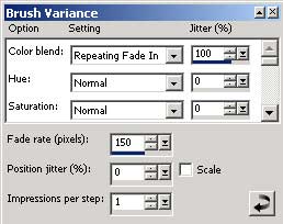 Рис. 34. Настройка параметров кисти палитра Brush Variance (Изменения кисти)