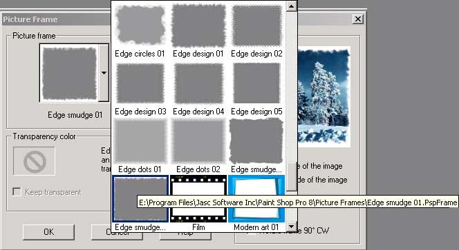 Рис. 39. Выбор варианта рамки