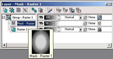 Рис. 61. Окно Layer с активизированным слоем маски