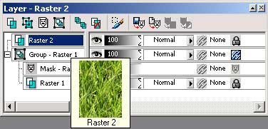 Рис. 63. Окно Layer с появившимся слоем Raster 2