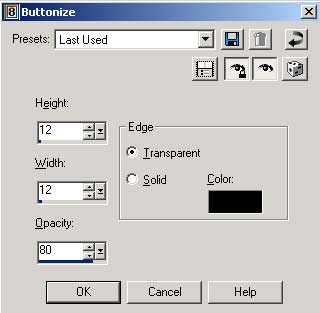 Рис. 79. Пример настройки эффекта Buttonize