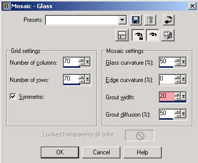 Рис. 82. Пример настройки эффекта Mosaic Glass
