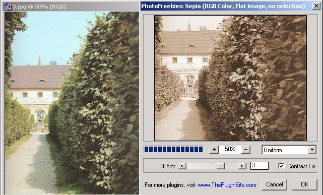 Рис. 3. Пример состаривания фотографии при помощи плагина PhotoFreebie:Sepia