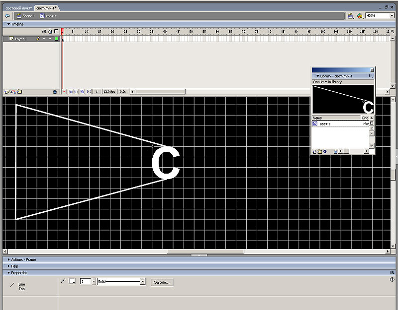 Рис. 6. Контуры шлейфа рисуем с помощью инструмента Line