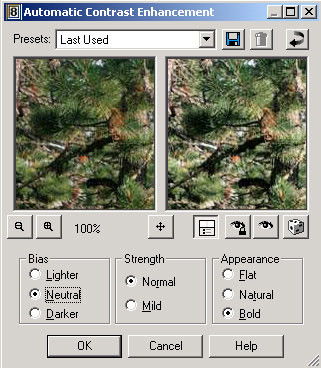 Рис. 38. Настройка параметров Automatic Contrast Enhancement