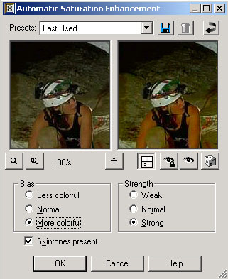 Рис. 41. Настройка параметров Automatic Saturation Enhancement