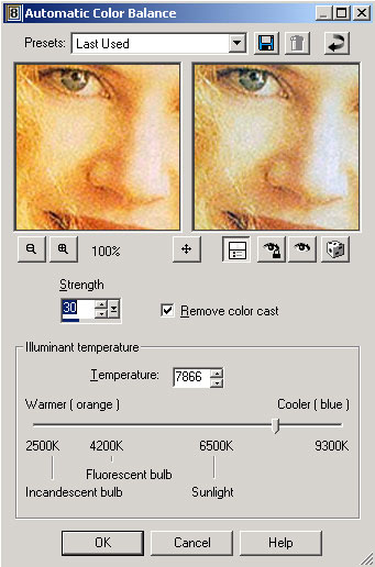 Рис. 46. Настройка параметров Automatic Color Balance