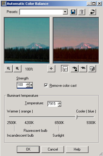 Рис. 49. Настройка параметров Automatic Color Balance