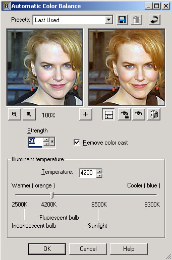 Рис. 72. Настройка параметров Automatic Color Balance