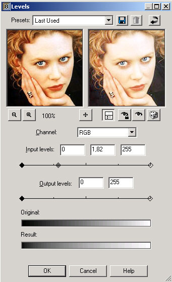 Рис. 78. Настройка параметров Levels