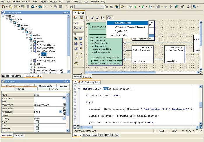 Интеграция JBuilder X и Borland Together Edition for JBuilder