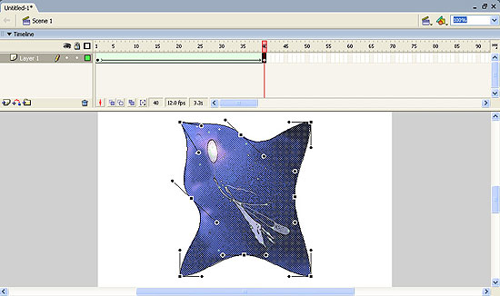 К контуру с растровой заливкой можно применить функцию трансформации Envelope