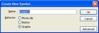 Панель создания нового символа
