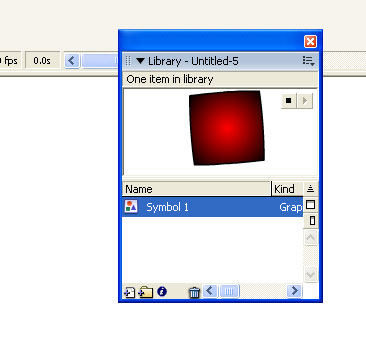 В окне библиотеки можно просмотреть анимацию символа