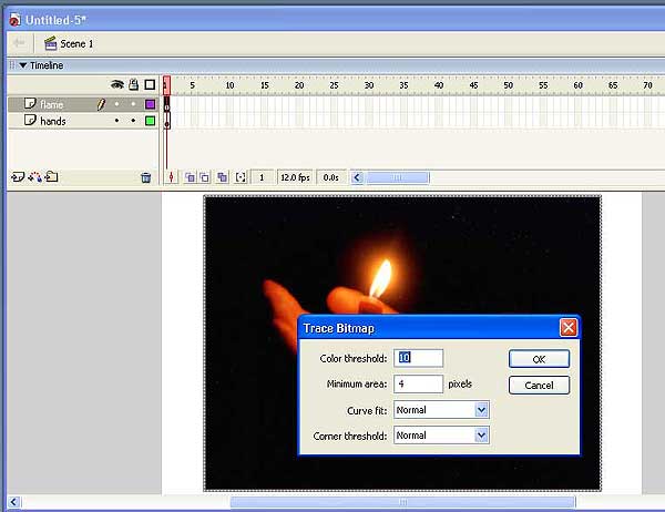 Параметры трассировки выбираются в панели Trace Bitmap