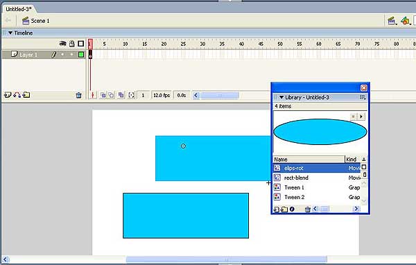Экземпляр на сцене изменился, а символ в библиотеке — нет