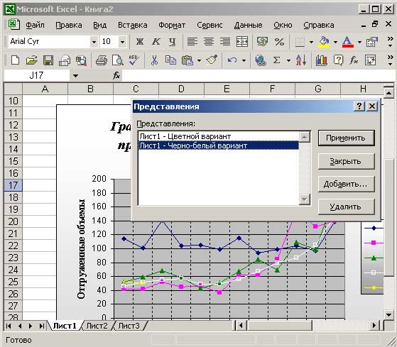 Выбор нужного представления