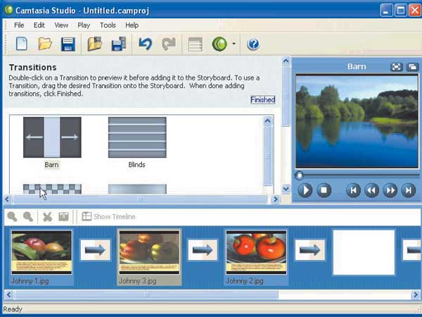 Рис. 18. Настройка смены кадра (Transitions)