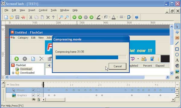 Рис. 20. ScreenFlash предоставляет эффективные средства компрессии