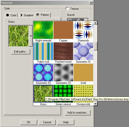 Выбор нужной текстуры