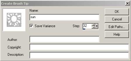Окно Create Brush Tip