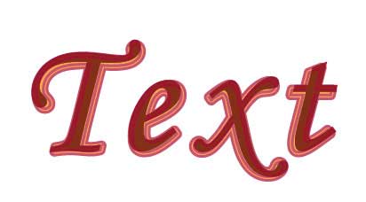 Рис. 68. Внешний вид объемного текста с обводкой