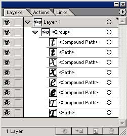 Рис. 78. Палитра Layer после создания обводки текста