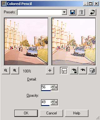 Рис. 13. Настройка параметров эффекта Colored Pencil