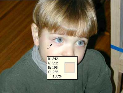 Рис. 33. Запоминание оттенка кожи