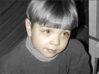 Рис. 34. Внешний вид черно-белого снимка после закраски лица