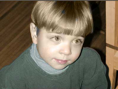 Рис. 36. Промежуточный внешний вид изображения после закраски большей части элементов снимка