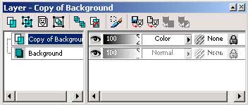 Рис. 5. Окно Layer после дублирования слоя и изменения его свойств