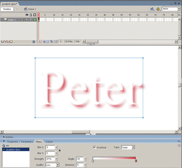 Рис. 6. Фильтр градиентного свечения
