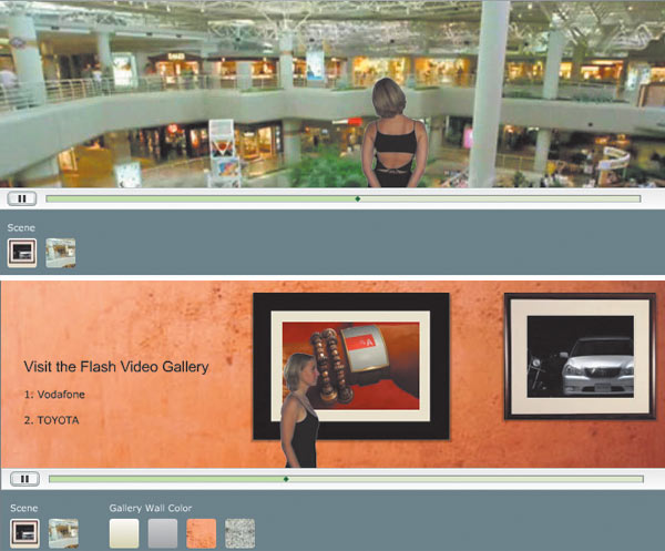 Рис. 22. Альфа-каналы позволяют накладывать видео поверх другого Flash-контента