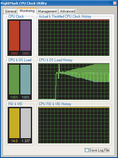 Рис. 20. Утилизация процессора при работе утилиты S&M v.1.7.2